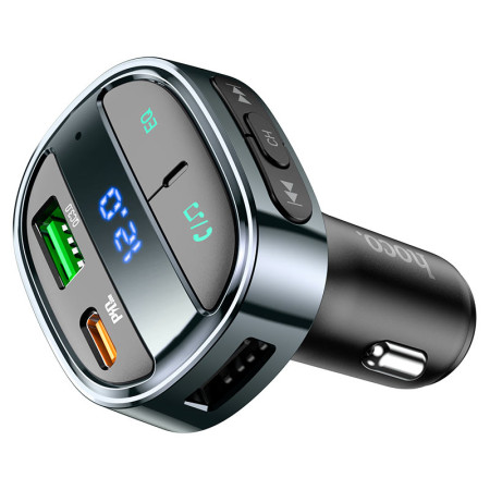 Автомобильный FM-Модулятор Hoco E70 (1USB/1PD/QC/PD30W/BT5.0) (Черный / Black)
