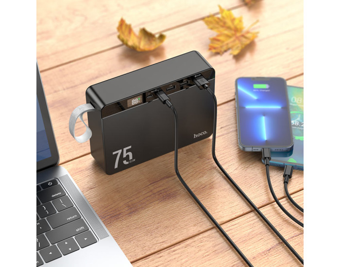 Портативная батарея (Power Bank) Hoco J94 Overlord 22.5W fully compatible (PD20W/QC/LCD) 75 000mAh, Black