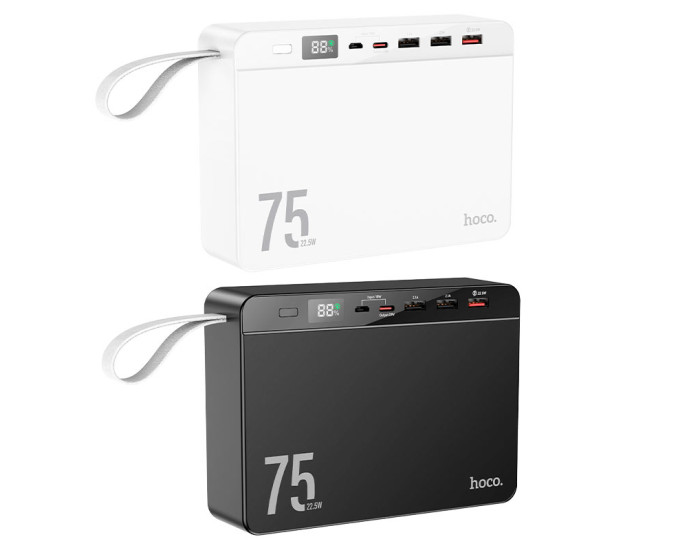 Портативная батарея (Power Bank) Hoco J94 Overlord 22.5W fully compatible (PD20W/QC/LCD) 75 000mAh, Black