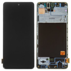 Дисплей з сенсорним екраном (модуль) Samsung A515 A51 2019, чорний з рамкою, переклеювання