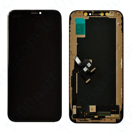 Дисплей с сенсорным экраном (модуль) iPhone XS, черный, OLED, OEM Soft, Huaxing