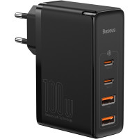 Мережеве зарядний пристрій 2USB + 2Type-C Baseus GaN2 Quick Charger 100W (CCGAN2P-L01) (Черный/Black)