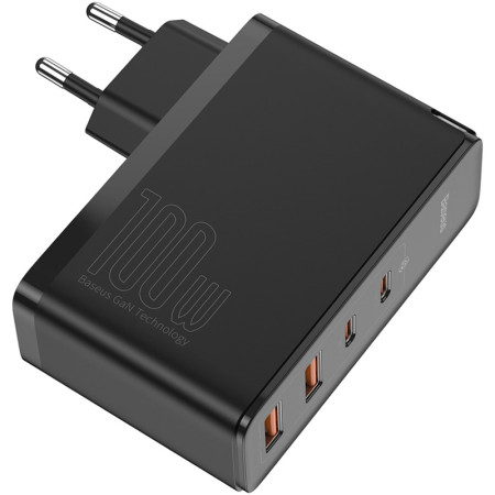 Сетевое зарядное устройство 2USB + 2Type-C Baseus GaN2 Quick Charger 100W (CCGAN2P-L01) (Черный/Black) (Класс B)