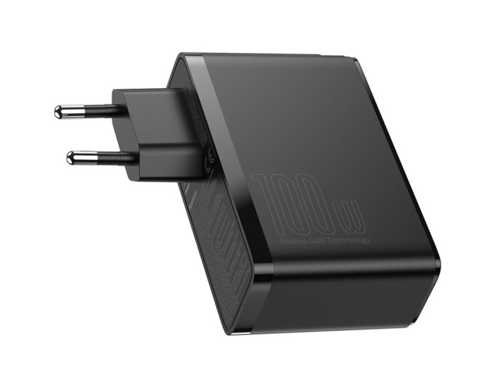 Мережеве зарядний пристрій 2USB + 2Type-C Baseus GaN2 Quick Charger 100W (CCGAN2P-L01) (Черный/Black)