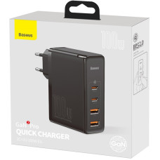 Мережеве зарядний пристрій 2USB + 2Type-C Baseus GaN2 Quick Charger 100W (CCGAN2P-L01) (Черный/Black)