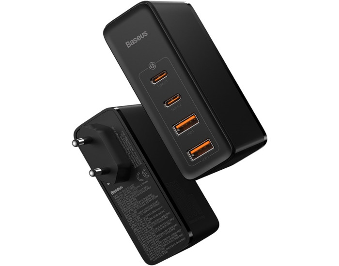 Мережеве зарядний пристрій 2USB + 2Type-C Baseus GaN2 Quick Charger 100W (CCGAN2P-L01) (Черный/Black)