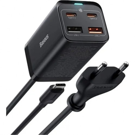 Сетевое зарядное устройство Baseus GaN3 Pro Fast Charger 100W + Cable Type-C to Type-C (CCGP090201) Black