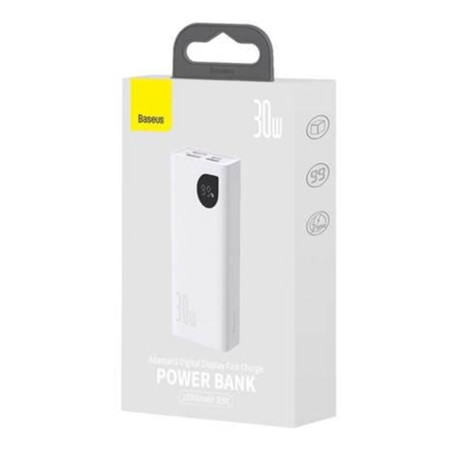Портативная батарея (Power Bank) Baseus Adaman 2 Digital Display Fast Charge Power Bank 20000mAh 30W (PPAD050002) White