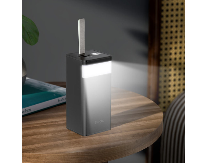 Портативна батарея (Power Bank) Hoco J86A Powermaster fully compatible (PD20W/QC/LCD/Lamp) 50000mAh чорний