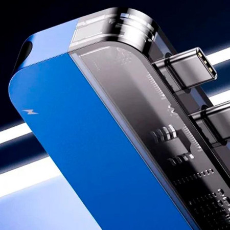 Переходник USB HUB Baseus Multi-Functional Transparent Series Dual Type-C (CAHUB-TS03) Blue