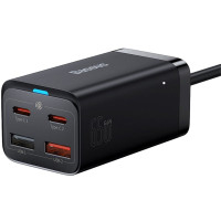 Сетевое зарядное устройство 2USB + 2Type-C Baseus GaN3 Pro 65W (CCGP040101) с кабелем Type-C to Type-C (100W) Black