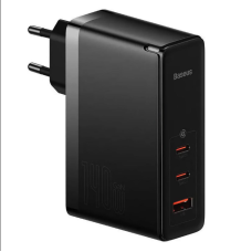 Сетевое зарядное устройство Baseus GaN5 Pro Fast Charger (2C+U 65W) + Кабель Type-C toType-C (65W)(CCGP120202) 1m Black