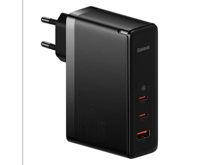 Мережеве зарядний пристрій Baseus GaN5 Pro Fast Charger (2C+U 65W) + Кабель Type-C toType-C (65W)(CCGP120202) 1m Black