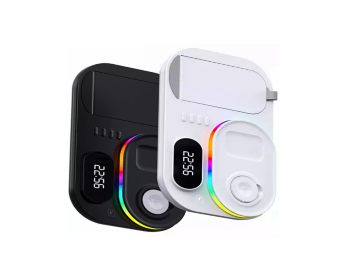 Беспроводная зарядка 4 IN1 A06 RGB (iPhone, iWatch, AirPods,Night light) 30W FAST ORIGINAL, Black