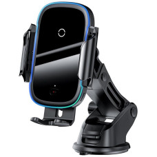 Автотримач з Бездротовий зарядкою Baseus Wireless Charger Light Electric Car Mount (WXHW03-01) (Чорний / Black)