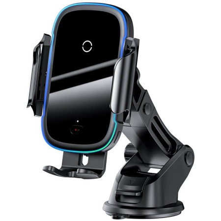 Автодержатель с беспроводной зарядкой Baseus Wireless Charger Light Electric Car Mount (WXHW03-01) (Черный / Black) (Класс B)