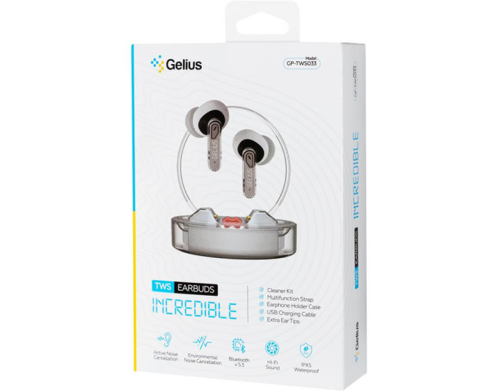Бездротові навушники Stereo Bluetooth Gelius Incredible GP-TWS033 Clear Wiew