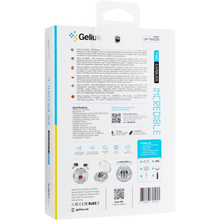 Беспроводные Наушники Stereo Bluetooth Gelius Incredible GP-TWS033 Clear Wiew