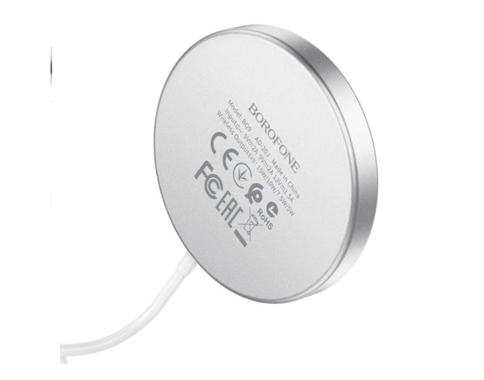 Беспроводная зарядка MagSafe Borofone BQ9 Pro Original series 5W/7.5W/10W/15W silver