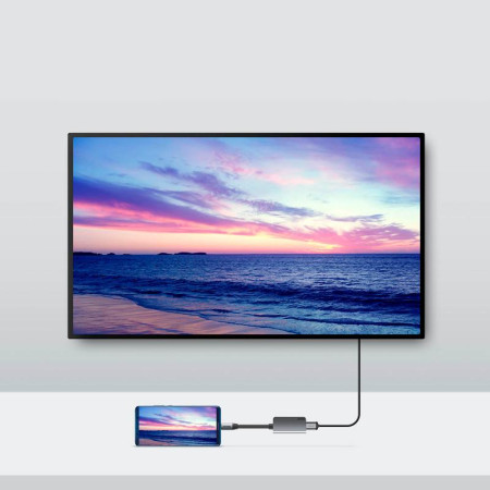 Переходник USB HUB Baseus Little Box (CAHUB-E0G) Type-C to HDMI+Type-C Smart HUB Converter (Серый / Grey)