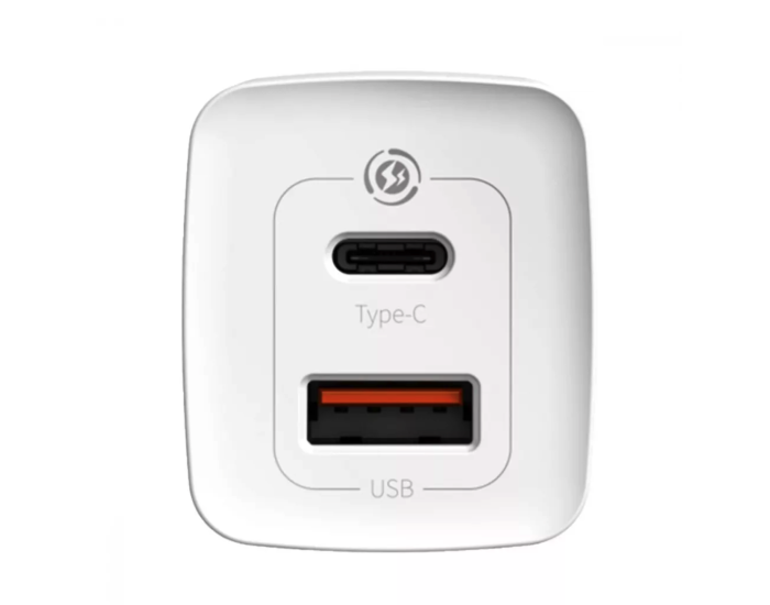Мережеве зарядний пристрій Baseus GaN2 Lite Quick Charger C+U 65W EU (CCGAN2L-B02) White