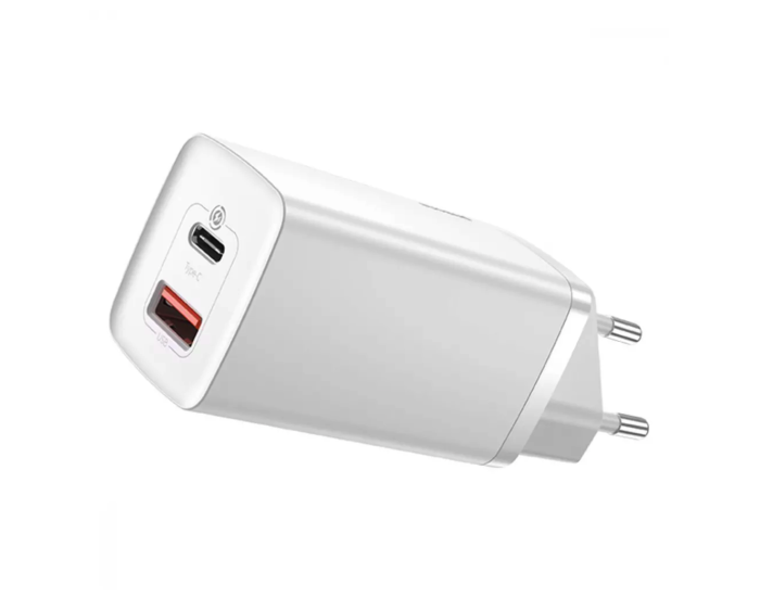 Мережеве зарядний пристрій Baseus GaN2 Lite Quick Charger C+U 65W EU (CCGAN2L-B02) White
