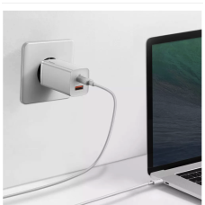 Мережеве зарядний пристрій Baseus GaN2 Lite Quick Charger C+U 65W EU (CCGAN2L-B01) (Чорний  Black)