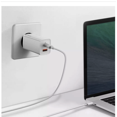 Сетевое зарядное устройство Baseus GaN2 Lite Quick Charger C+U 65W EU (CCGAN2L-B01) (Черный \ Black) (Класс B)