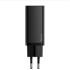 Мережеве зарядний пристрій Baseus GaN2 Lite Quick Charger C+U 65W EU (CCGAN2L-B01) (Чорний  Black)