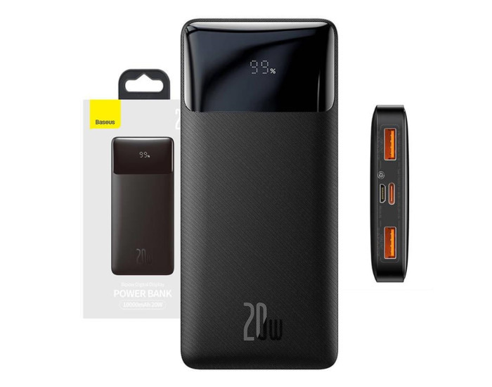 Портативна батарея (Power Bank) Baseus Bipow Digital Display Power bank 10000mAh 20W Overseas Edition (PPBD050301) Black