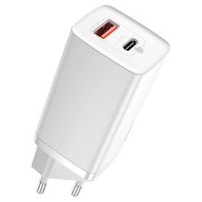 Сетевое зарядное устройство 1USB + Type-C Baseus GaN Lite 65W (CCGAN2L-B02) White