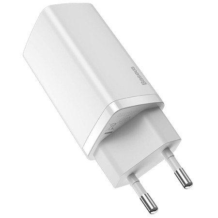 Сетевое зарядное устройство 1USB + Type-C Baseus GaN Lite 65W (CCGAN2L-B02) White (Класс B)