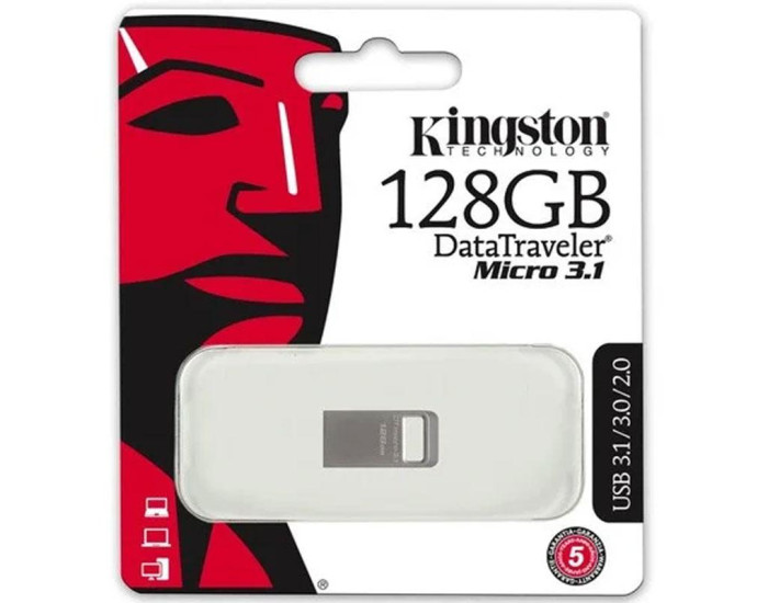 Флешка USB 3.2 Kingston 128Gb Kingston DTMicro (DTMC3) metal