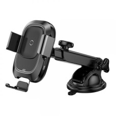 Автотримач з Бездротовий зарядкою Baseus Wireless Charger Smart Vehicle Bracket Sucker Style Holder (WXZN-B01) Black