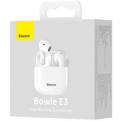 Бездротові навушники Bluetooth BaseusTrue Wireless Earphones Bowie E3 (NGTW0800020) ( White / Білий )
