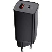 Сетевое зарядное устройство 1USB + Type-C Baseus GaN Lite 65W (CCGAN2L-B01) (Черный \ Black)