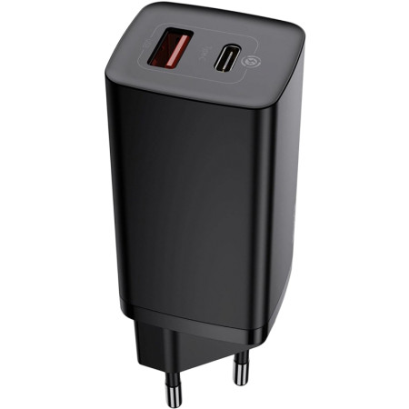 Сетевое зарядное устройство 1USB + Type-C Baseus GaN Lite 65W (CCGAN2L-B01) (Черный \ Black)