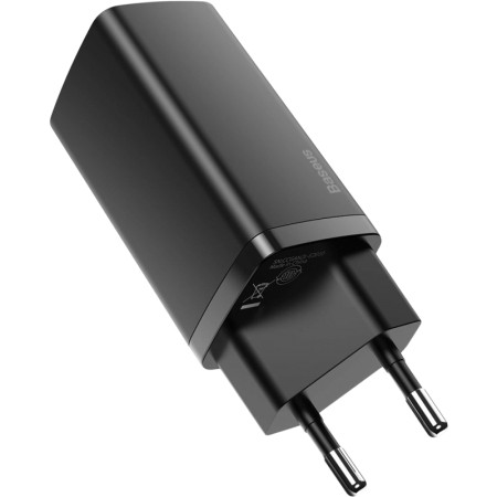 Сетевое зарядное устройство 1USB + Type-C Baseus GaN Lite 65W (CCGAN2L-B01) (Черный \ Black)