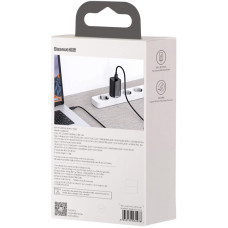 Мережеве зарядний пристрій 1USB + Type-C Baseus GaN Lite 65W (CCGAN2L-B01) (Чорний  Black)