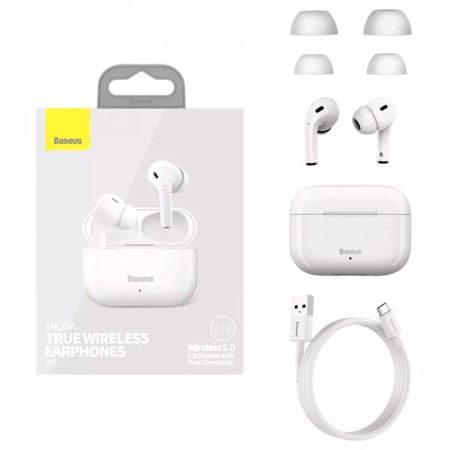 Беспроводные Наушники Bluetooth Baseus Encok True Wireless Earphones W3 (NGW3-02) White