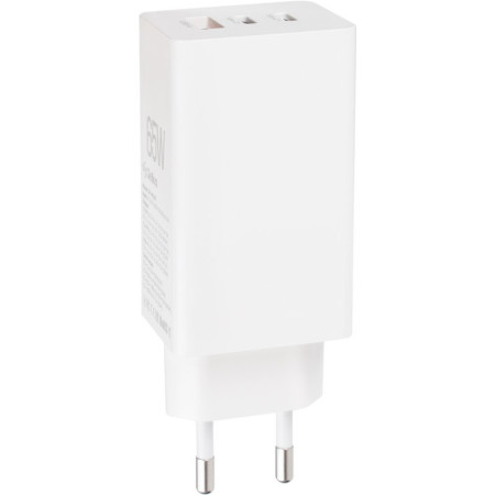 Сетевое зарядное устройство 2Type-C+1 USB Gelius Nimble GaN 65W (GP-HC051) с кабелем Type-C to Type-C White