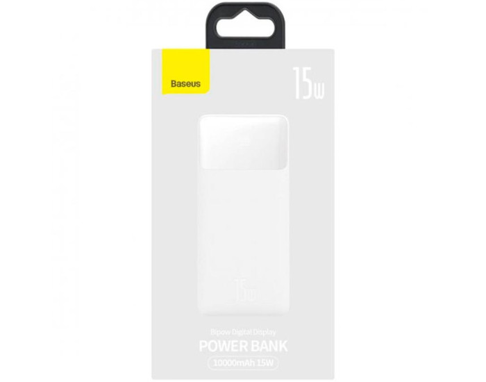 Портативна батарея (Power Bank) Baseus Bipow Digital Display Power bank 10000mAh 15W Overseas Edition (PPBD050002) White