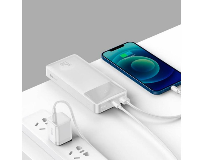 Портативна батарея (Power Bank) Baseus Bipow Digital Display Power bank 10000mAh 15W Overseas Edition (PPBD050002) White