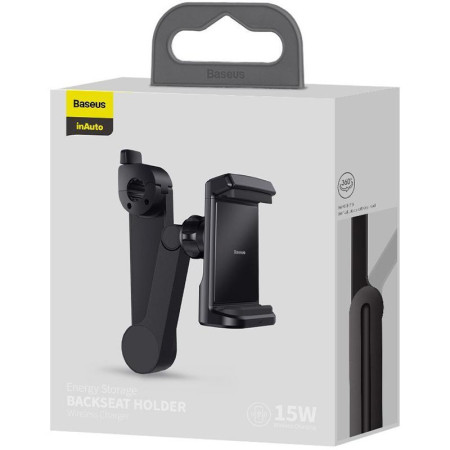 Автодержатель с беспроводной зарядкой Baseus Wireless Charger Energy Storage Backseat Holder (WXHZ-01) (Черный / Black)