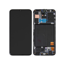 Дисплей з сенсорним екраном (модуль) Samsung A405 A40 2019 чорний з рамкою, TFT