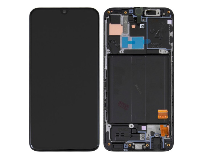 Дисплей з сенсорним екраном (модуль) Samsung A405 A40 2019 чорний з рамкою, TFT