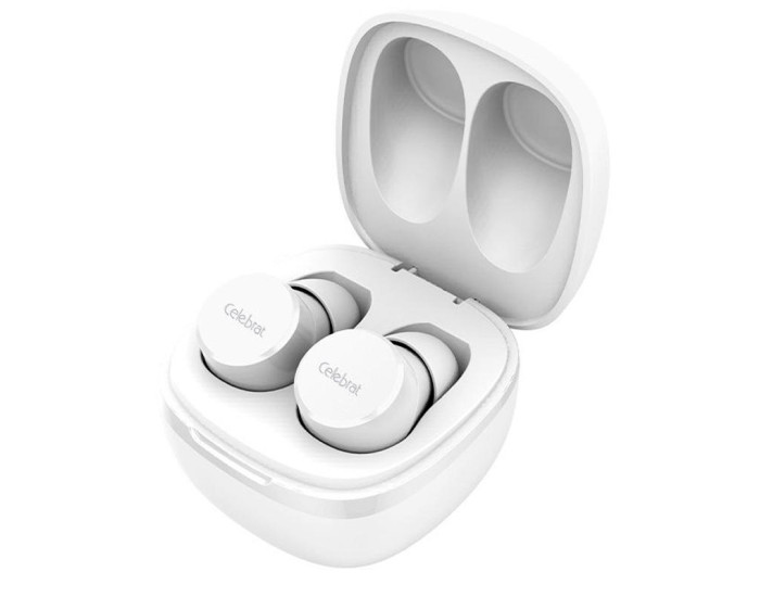 Беспроводные наушники Bluetooth Celebrat W1 (Белый / White)