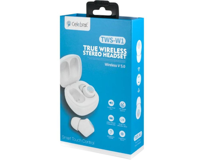 Беспроводные наушники Bluetooth Celebrat W1 (Белый / White)