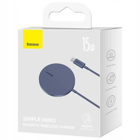 Беспроводная зарядка Wireless charger Baseus Simple Mini 3 Magnetic 15W (CCJJ040205) Dusty Purple