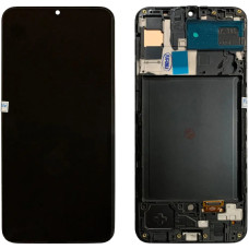 Дисплей з сенсорним екраном (модуль) Samsung A307 A30s 2019, чорний з рамкою, OLED